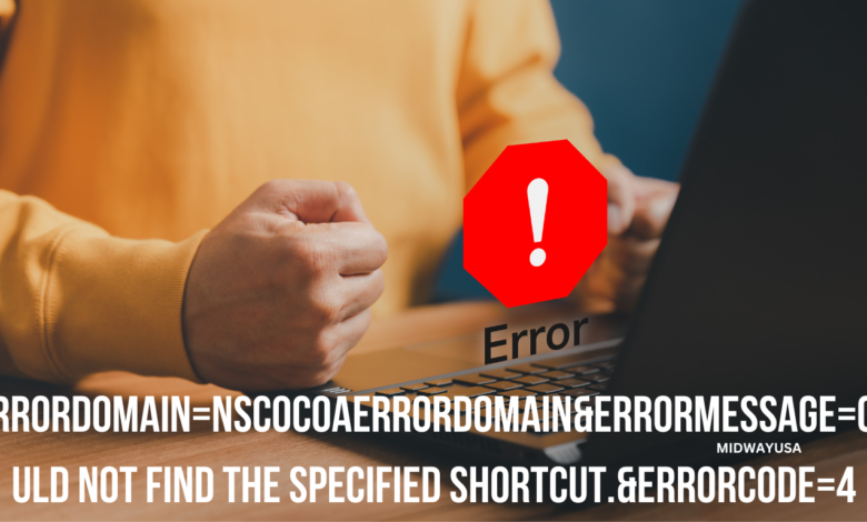 errordomain=nscocoaerrordomain&errormessage=could not find the specified shortcut.&errorcode=4